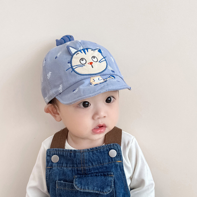 宝宝帽子春秋款鸭舌帽6一12月婴儿遮阳帽春季1岁儿童太阳帽男童
