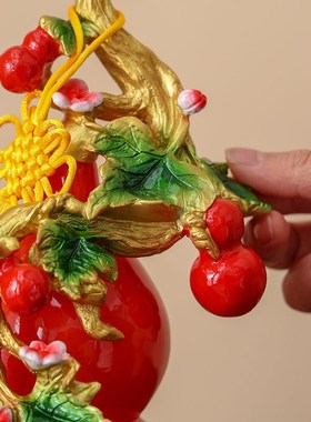 招财纳福葫芦摆件新中式家居客厅电视柜乔迁开业办公桌工艺装饰品