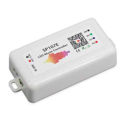 SP107E蓝牙幻彩LED音乐控制器支持麦克风和音频线输入两种方式