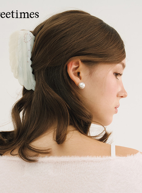 threetimes2025新款优雅气质高级感发夹女设计感个性醋酸抓夹头饰