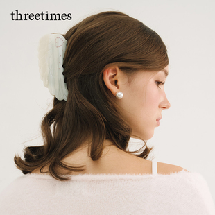 threetimes2025新款优雅气质高级感发夹女设计感个性醋酸抓夹头饰