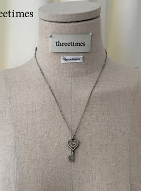 threetimes项链钥匙2025新款配饰女轻奢时尚韩版高级感小众设计