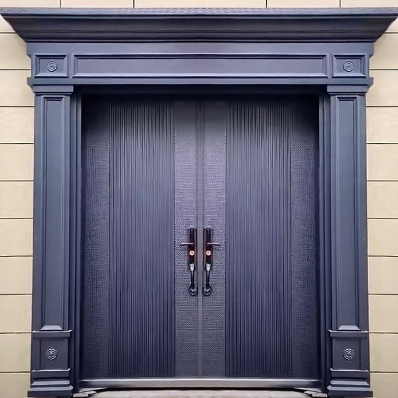 进户门锌合金别墅大门农村自建房大门入户门玻璃门铸铝门仿铜门