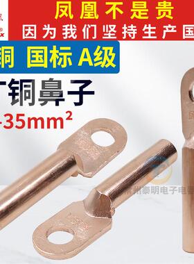 国标凤凰DT35mm平方电线电缆闭口铜鼻子接头线耳接线端子压接端头