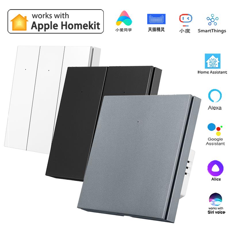 HomeKit智能开关墙壁控制面板按键86盒单火小爱天猫Siri语音WiFi