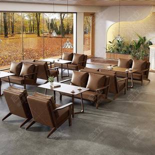 需定制咖啡厅酒吧桌椅组合三人沙发专用椅子网红餐厅卡座茶几一体