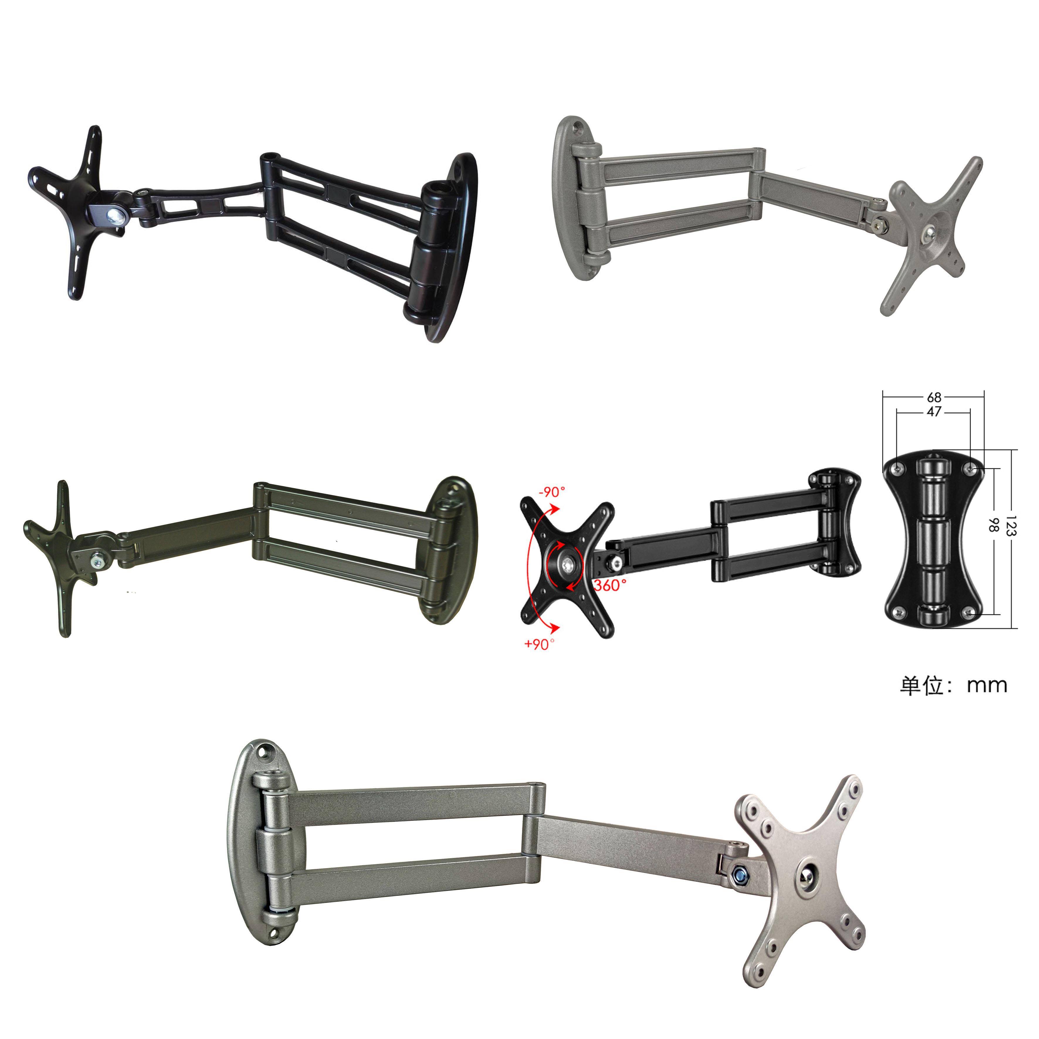14-27寸万向伸缩旋转 LCD/LED电视机液晶显示器墙挂架 电脑屏支架