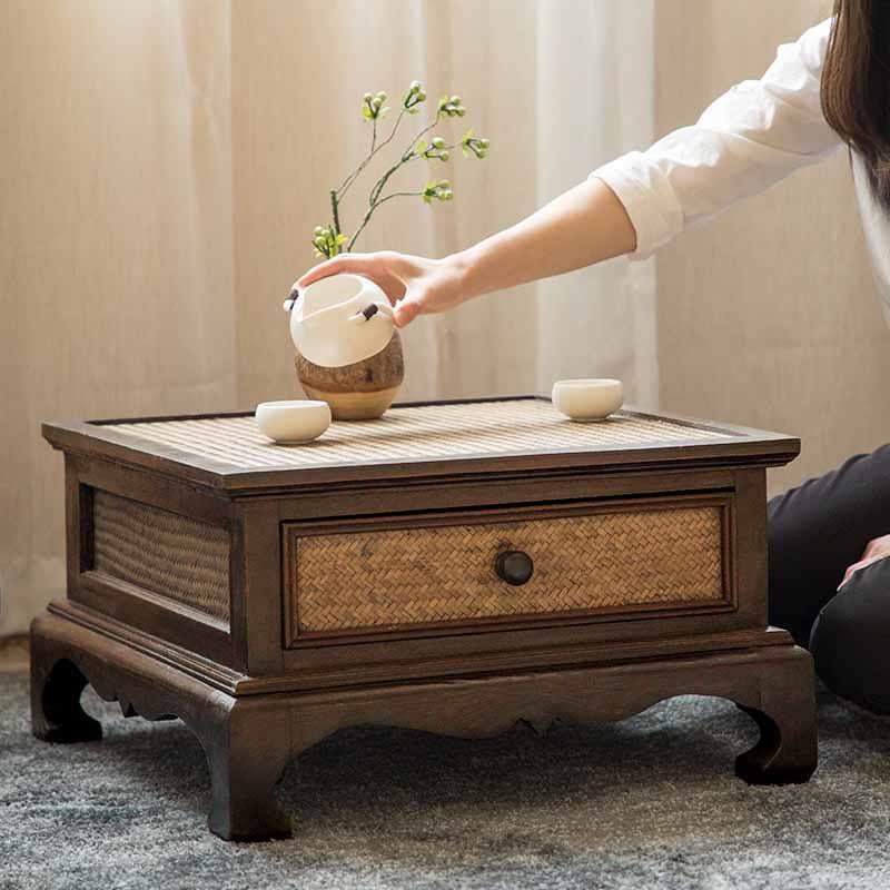 日式实木榻榻米小桌子方桌矮桌炕桌阳台飘窗茶几禅意茶桌茶台炕几