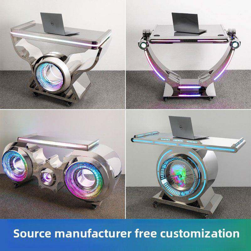 需定制酒吧不锈钢Dj台网红派对Ktv包厢夜光盘台夜总会精磨可移动