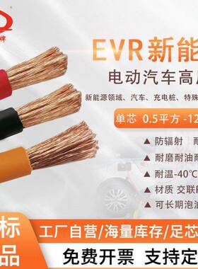 新能源汽车高压线EVR单芯铜芯电缆 0.5-240平方 耐高压橙色充电线