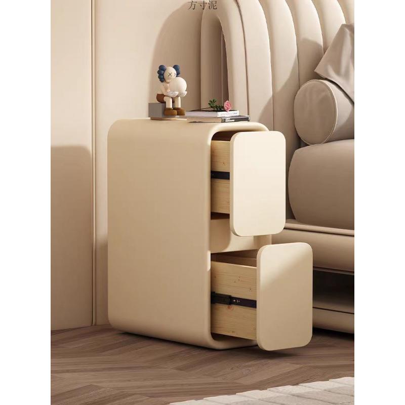 奶油床头柜轻奢法式实木小型超窄夹缝20cm迷你简约床边厂一件