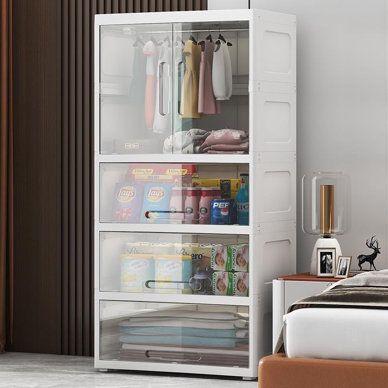 65简易衣柜家用卧室宝宝组装衣橱小户型结实现代轻奢双开门收纳柜