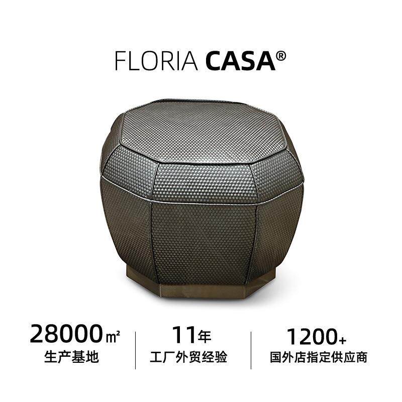 设计师意式轻奢梳妆凳意大利后现代简约皮质卧室高级感床边凳子