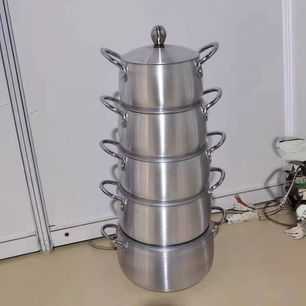 外贸砂光锅10件套中东非洲爆款汤锅具套装16/18/20/22/24CM五件套