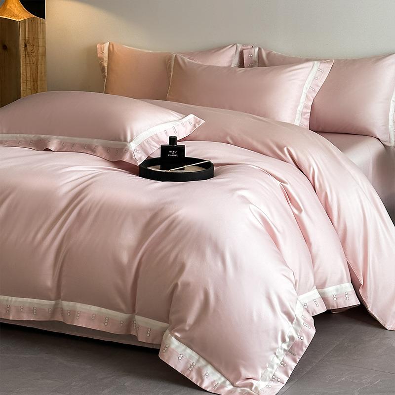 A类母婴级100支长绒棉四件套轻奢纯棉全棉被套床单床笠款床上用品