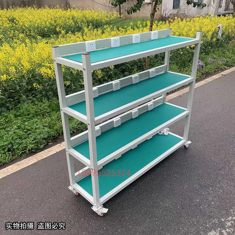 防静电货架老化架测试架多层插排电源多功能货架移动置物架周转车
