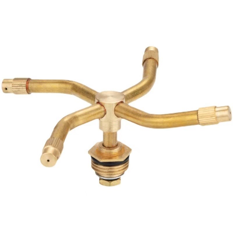 三四分全铜旋转喷头自动转圈喷灌草坪降温洒水浇花神器三叉四喷嘴