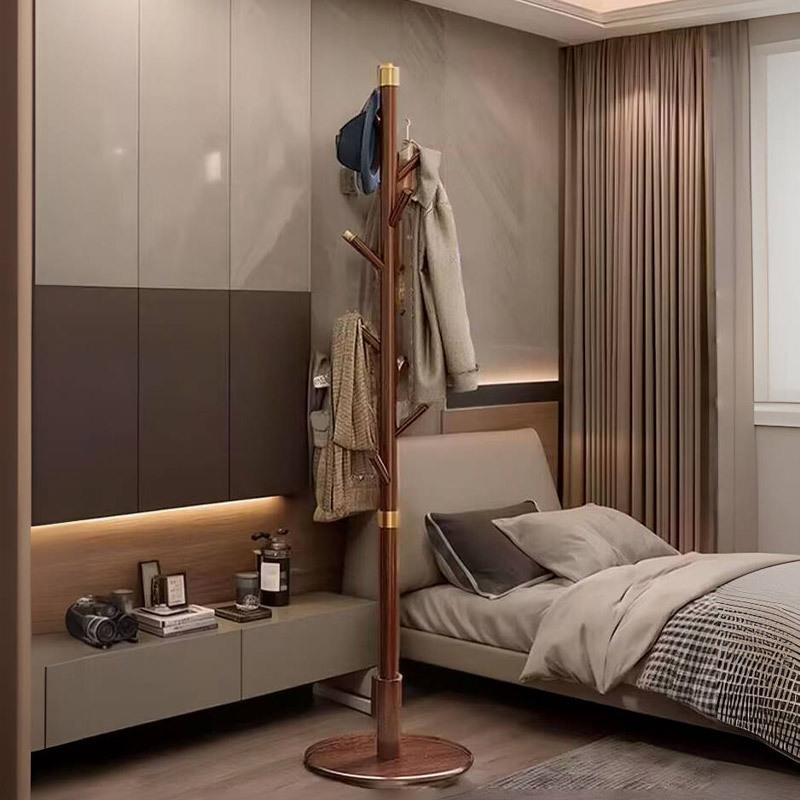 轻奢实木衣帽架落地卧室家用高端设计师立式不占地小型简易挂衣架