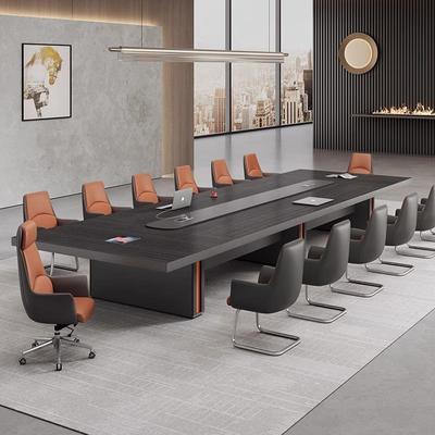 会议室中大型办公会议桌长桌简约现代加厚会议桌椅组合轻奢高级感