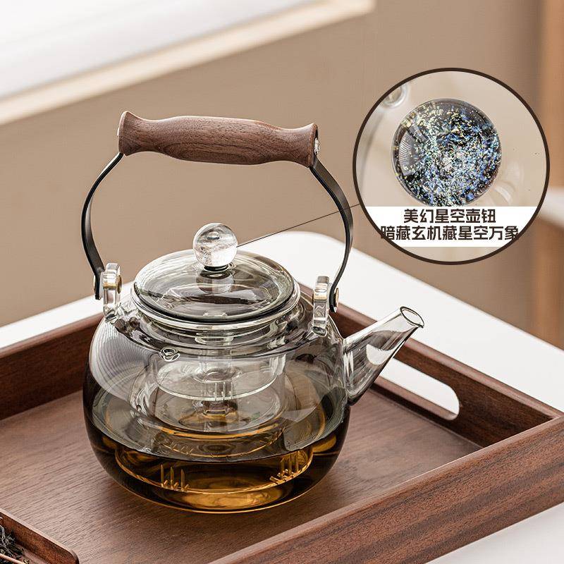 玻璃茶壶泡茶家用大容量提梁壶耐高温烧水壶电热蒸煮一体套装单壶