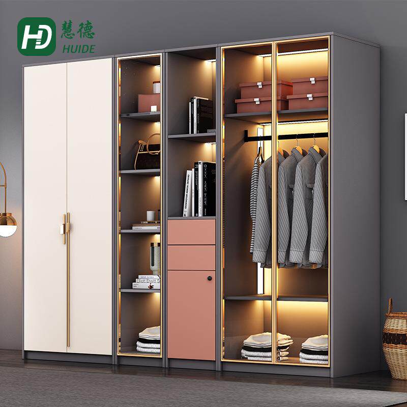 现代简约衣柜家用卧室储物柜平开门组装经济型小户型收纳大衣橱