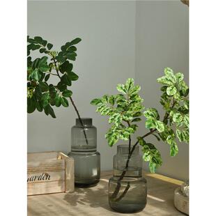 仿真槐树假树叶装饰造型手感过胶塑料绿色植物枫叶榆树叶子榕树叶