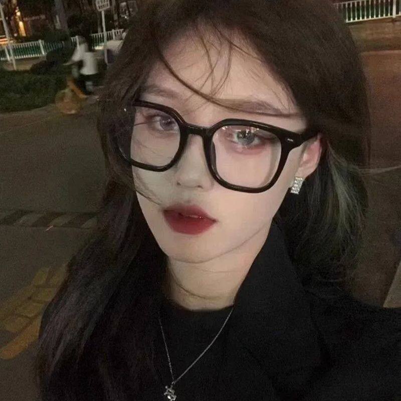 韩版黑框近视眼镜男高颜值素颜女学生防蓝光平光镜框架可配度数潮