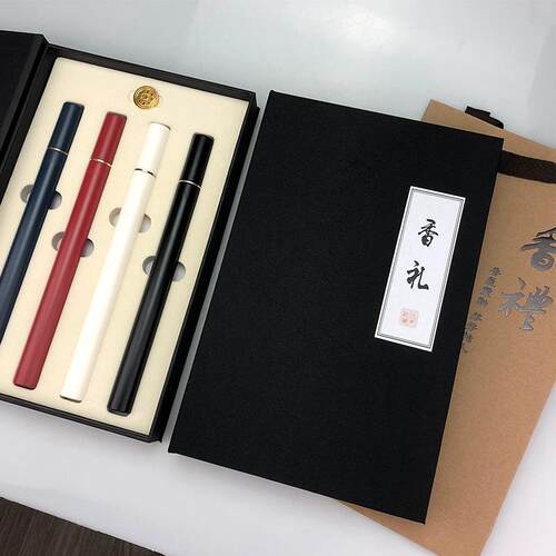 香道包礼盒盒线香5管装高档香21cm线香翻盖IIC装纸礼筒礼品盒