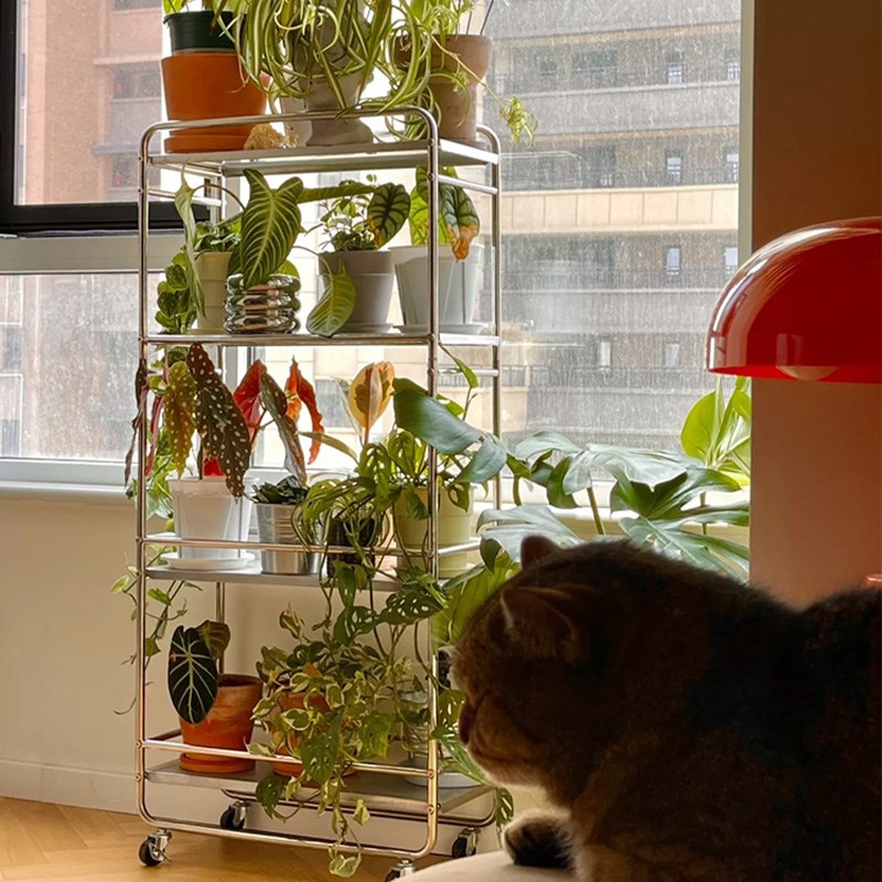 移动小推车置物架家用阳台绿植花架客厅落地置物架绿植收纳架