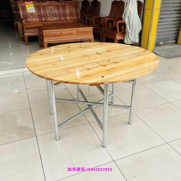 脚架包邮堂1M6大圆桌木1.5米饭张2广东食堂桌.饭店台木头杉带