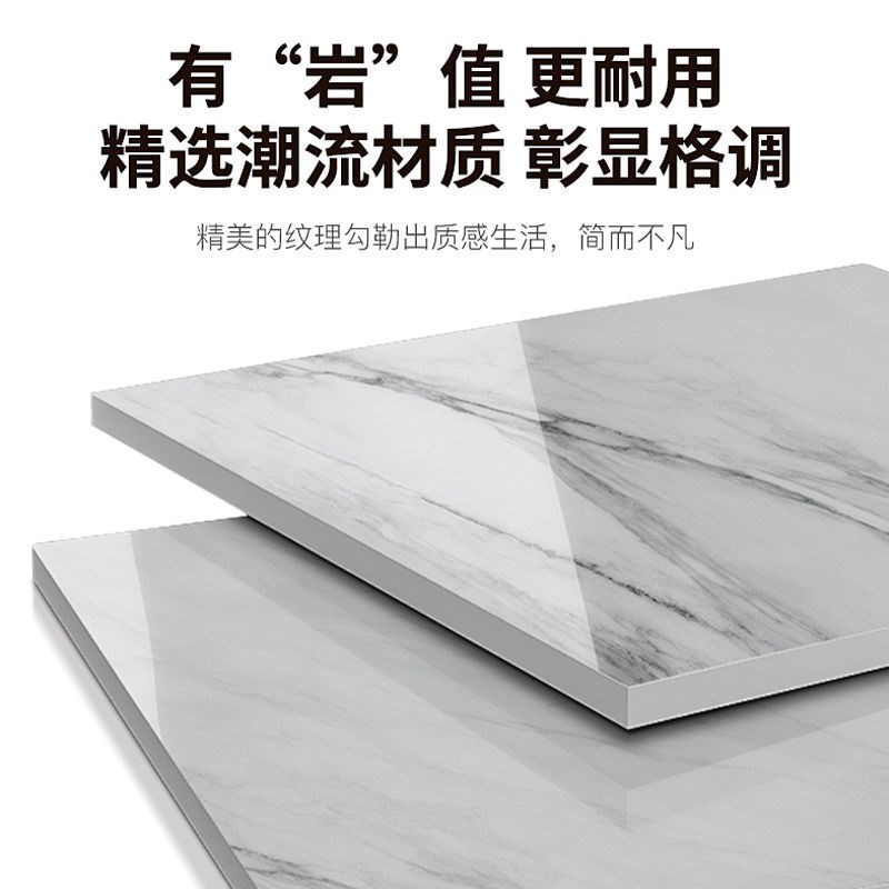 新款实用岩板餐桌椅组合现代简约轻奢家用小户型饭桌变圆桌实木餐
