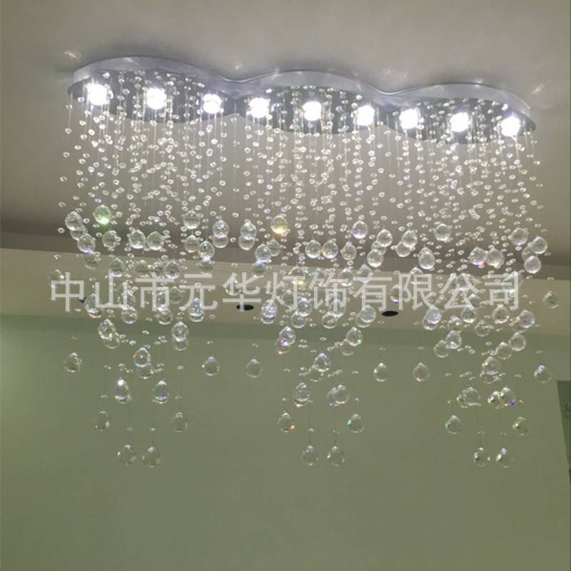 新品餐厅水晶吊灯酒店吧台水晶帘子灯客厅隔断玄关个性创意珠帘灯