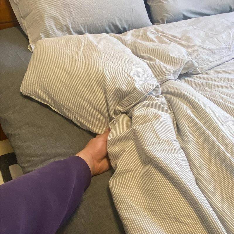 全棉a类色织水洗棉四件套纯棉简约学生男生宿舍三件套床上用品