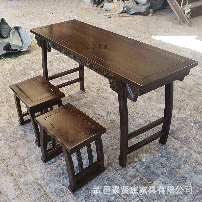 国学桌仿古书法桌书画桌实木国学堂桌椅国学桌椅画案中式学校