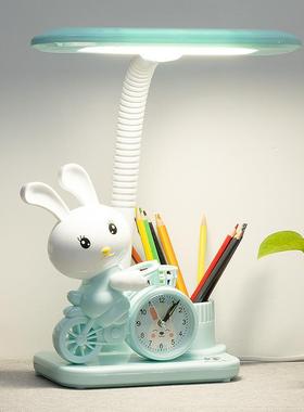 P5JLED护眼学习台灯小学生写字灯书桌卡通可爱闹钟