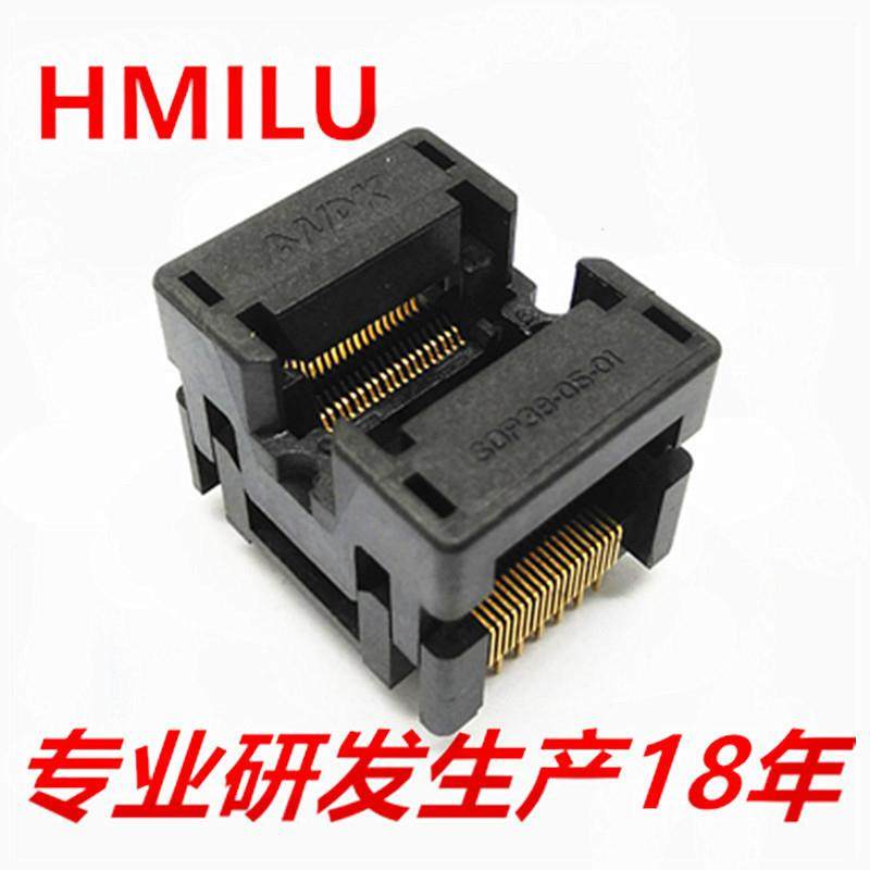 HMILUots38-0.5-02编程座镀金双触点老化座SSOP38测试座