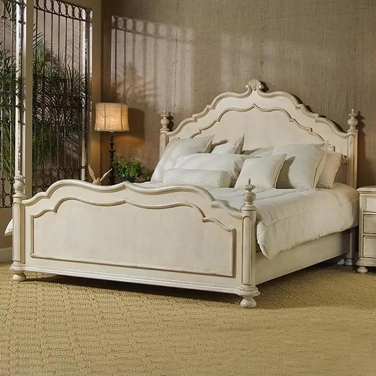 美式复古实木床后现代简约白色1.5米公主床美式轻奢1.8主卧双人床