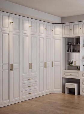 Y*欧式简约现代白色整体成品衣柜家用卧室梳妆台四五六门组合收纳