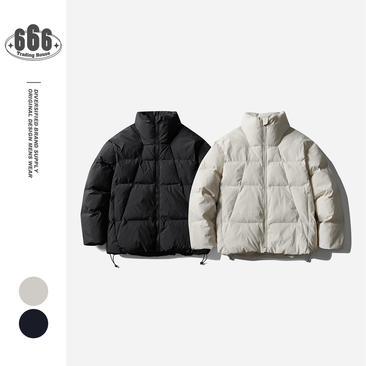 SwimSeed日系复古简约廓形宽松冬季棉服男女工装外套立领棉衣MY17