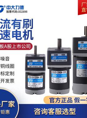 电机微型直流有刷齿轮减速电机6W~300W电机DC12V~220V齿轮箱