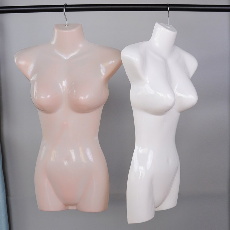 模特展示架女模特半身人形模特衣架服装店专用半边身仿肤色模特片