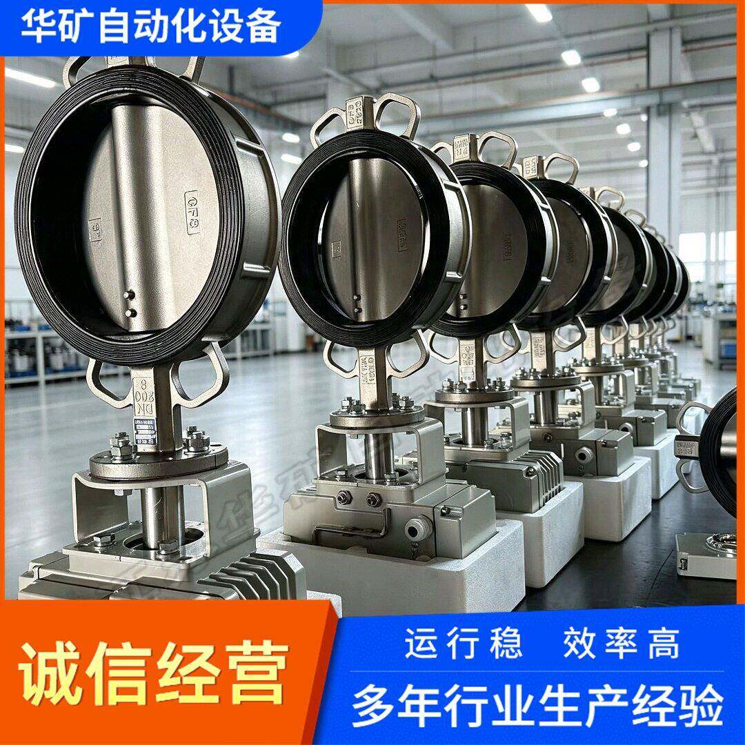 D971X-10P一体式电动对夹蝶阀DN150不锈钢阀体软密封止水阀