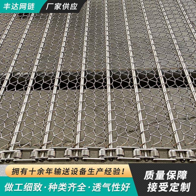 可加挡板茶叶烘干传送带 饼干烤炉冷却输送机网带 304不锈钢网链