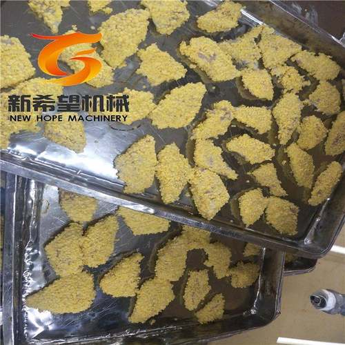 雪鱼排上糠机600型全自动上糠设备带鱼段上浆上糠流水线