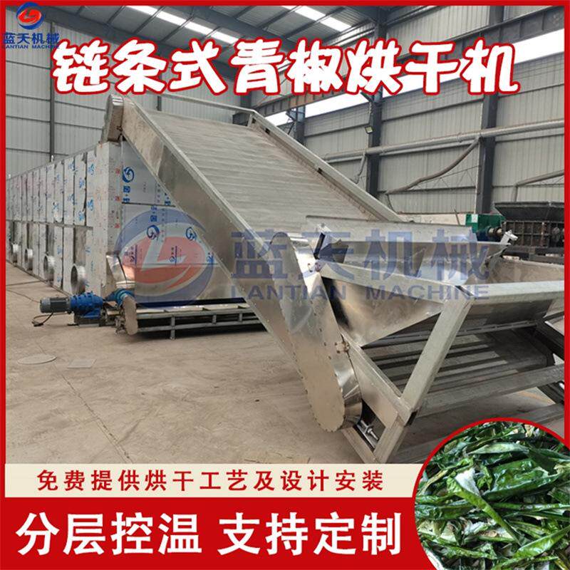 青椒烘干设备 全自动青辣椒青红辣椒圈干燥机 网带青椒切丝烘干机