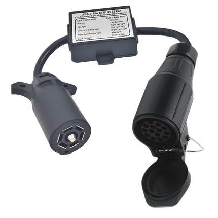 8拖车连接器美式7针转欧式13针分离刹车灯线路尾灯线路分离器