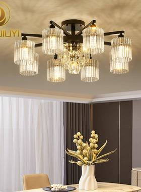 现代简约3头餐厅吊灯轻奢高档玻璃客厅卧室灯创意复古过道灯新款