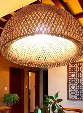 中式竹艺竹编吊灯小灯笼东南亚餐厅过道吊灯客厅茶室竹子吊灯