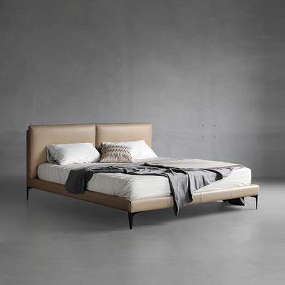 北欧表情NORHOR/HL20全真皮双人床意式简约美式复古卧室软包靠背