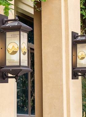 户外壁灯新中式防水庭院走廊过道家用阳台LED入户大门太阳能壁灯